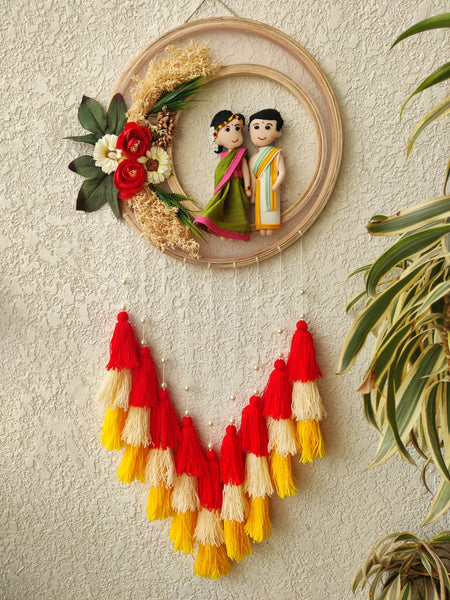 Couple Felt Hoop with Tassels