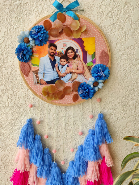 Floral Photo Frame Hoop with Tassles