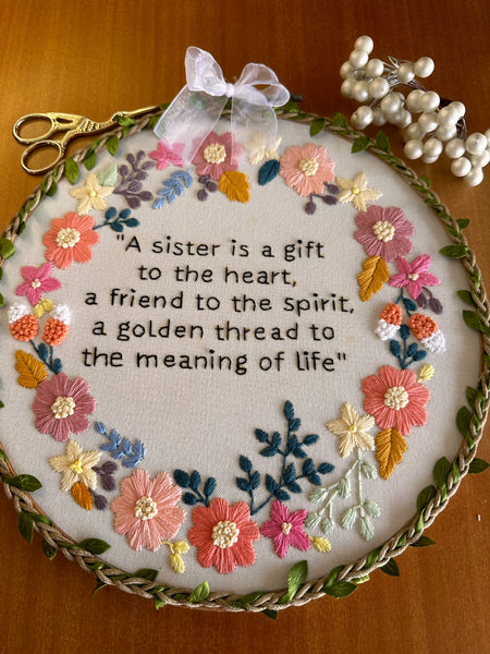 Customizable Quote Embroidered Hoop