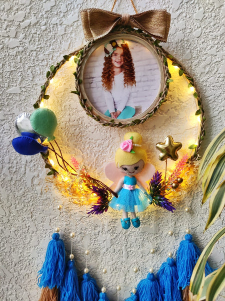 Customizable Photo Felt Wall Hanging with Tassles & Lights