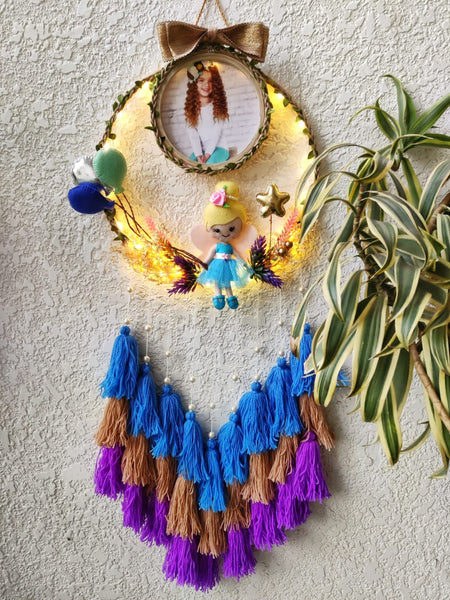 Customizable Photo Felt Wall Hanging with Tassles & Lights