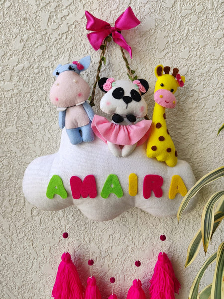 Customizable Name Felt Wall Hanging with Tassles