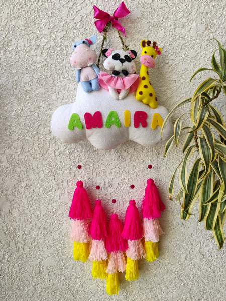 Customizable Name Felt Wall Hanging with Tassles