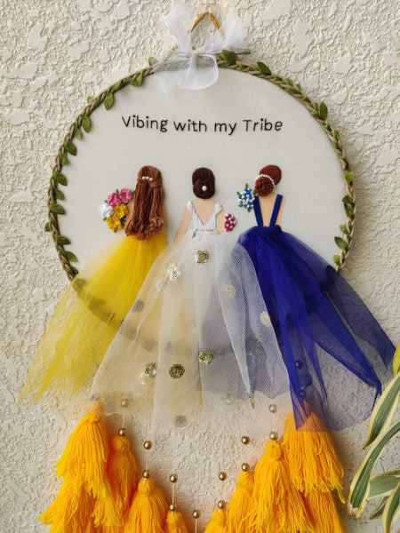 Bride & Bridesmaid Embroidered Hoop with Tassels