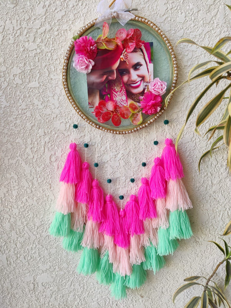 Floral Photo Frame Hoop with Tassles