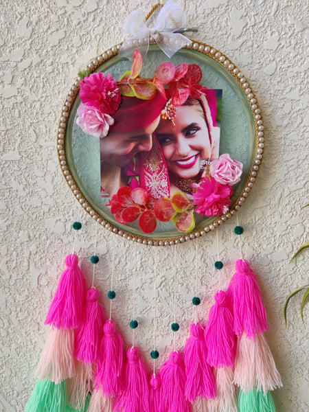 Floral Photo Frame Hoop with Tassles