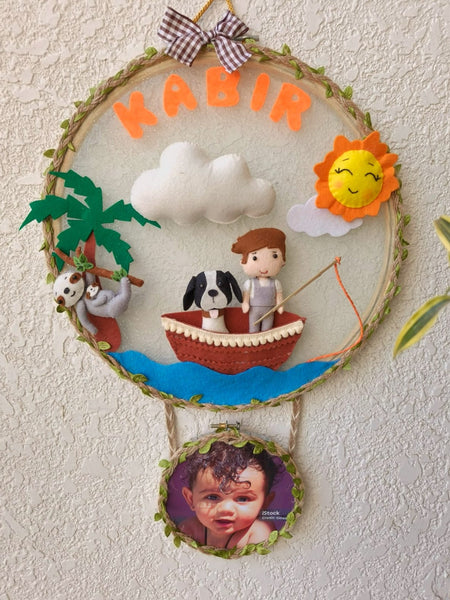 Customizable Name & Photo Felt Wall Double Hoop