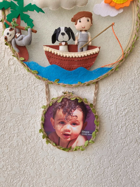 Customizable Name & Photo Felt Wall Double Hoop