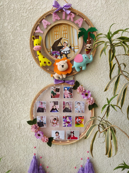 Customizable Name & Photo Felt Wall Hanging with Tassles & Lights