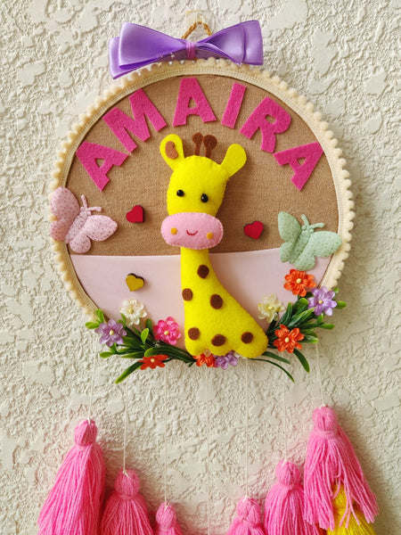 Customizable Name Felt Wall Hanging with Tassles