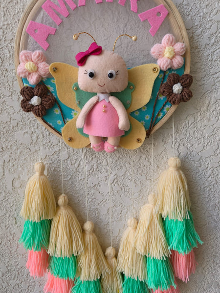 Customizable Name Felt Wall Hanging with Tassles