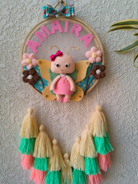 Customizable Name Felt Wall Hanging with Tassles