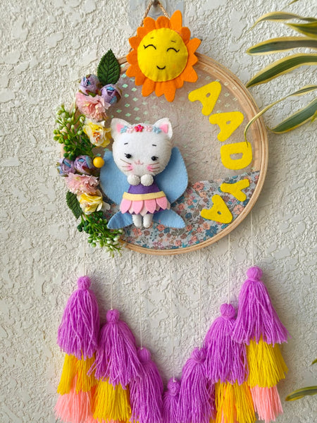 Customizable Name Felt Wall Hanging with Tassles