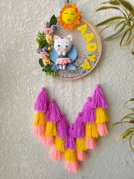 Customizable Name Felt Wall Hanging with Tassles