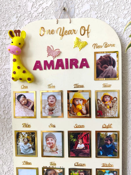 Baby Milestone Photo Board with Tassels