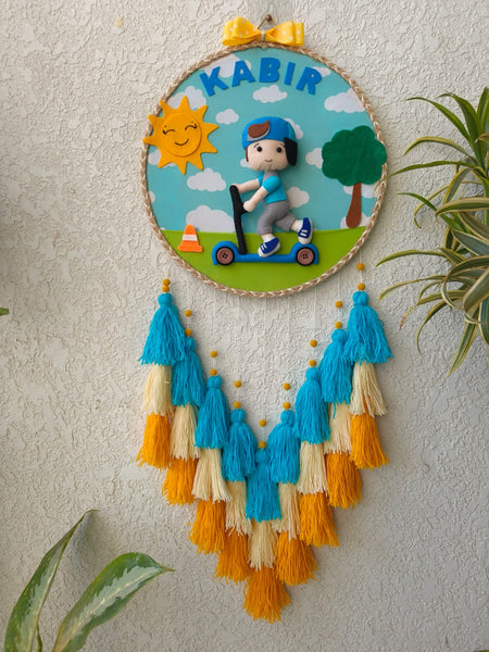 Customizable Name Felt Wall Hanging with Tassles