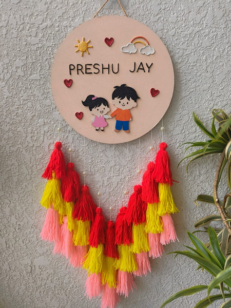 Customizable Name Wall Hanging with Tassels