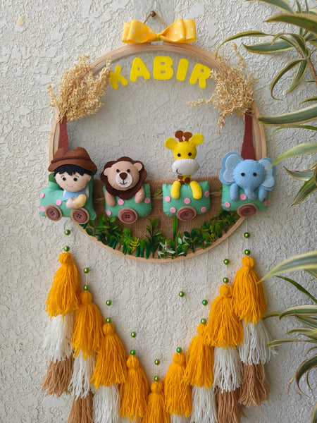 Customizable Name Felt Wall Hanging with Tassles & Lights