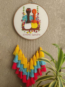 Best Friends Forever Embroidered Hoop with Tassels