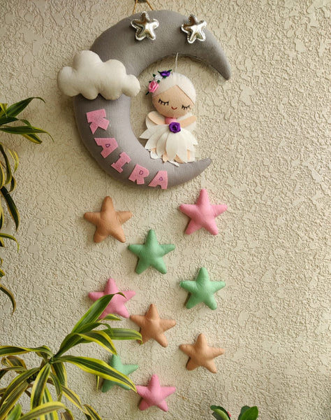 Customizable Name Felt Wall Hanging with Felt Stars