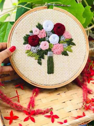 Floral Bouquet Embroidered Hoop