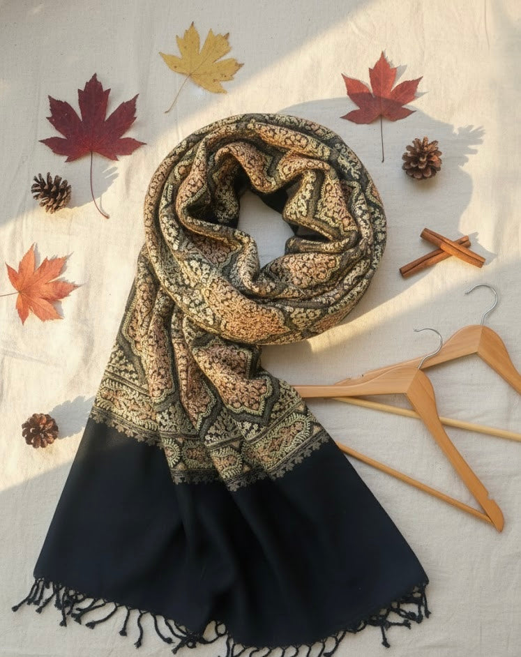Midnight Heritage Embroidered Stole