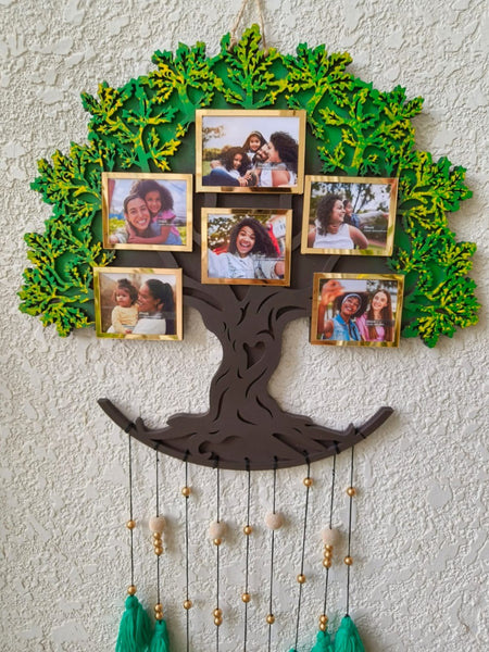 Tree Photo Frame Hoop with Tassles