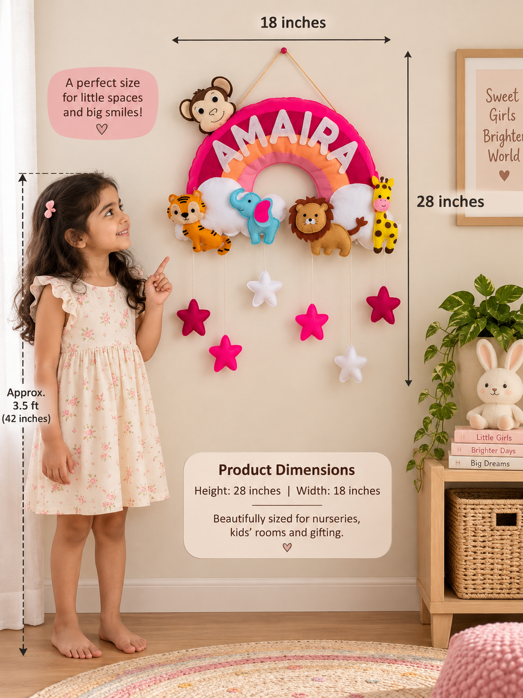 Over the Rainbow Safari – Personalized Kids Decor with Star Hangings