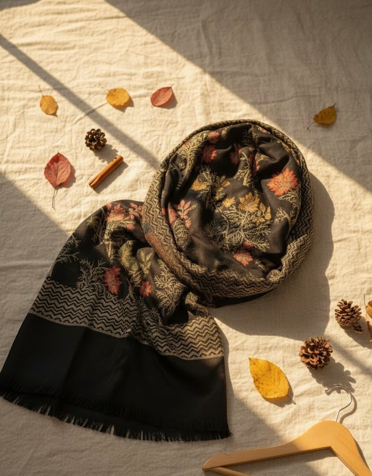 Midnight Bloom Floral Stole