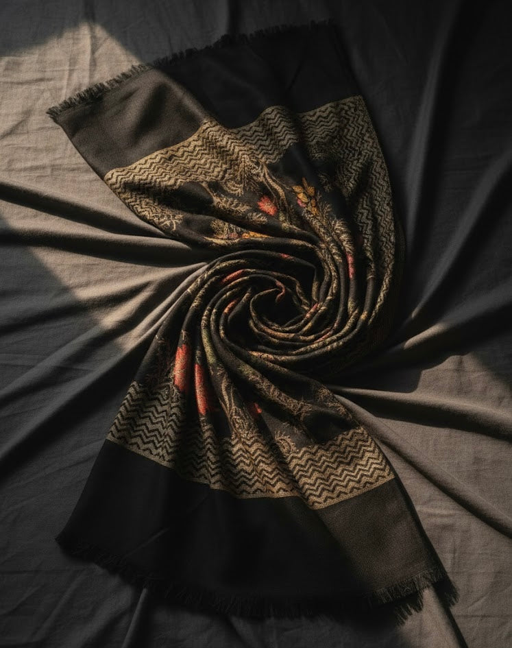 Midnight Bloom Floral Stole