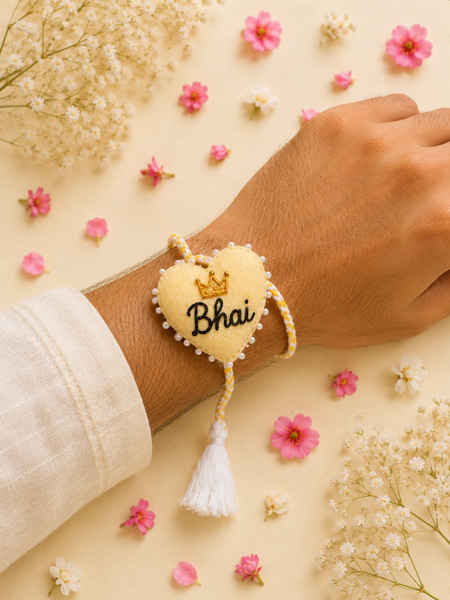 Bhai Hand Embroidered Rakhi with Tassel