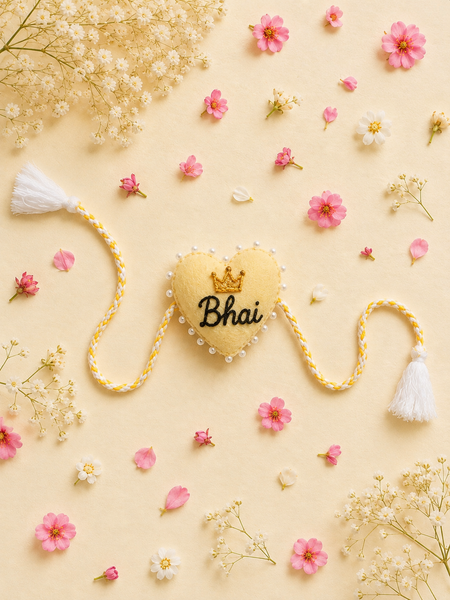 Bhai Hand Embroidered Rakhi with Tassel