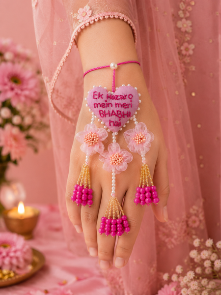 Ek Hazaaro Mein Meri Bhabhi Hai – Handcrafted Floral Lumba Rakhi