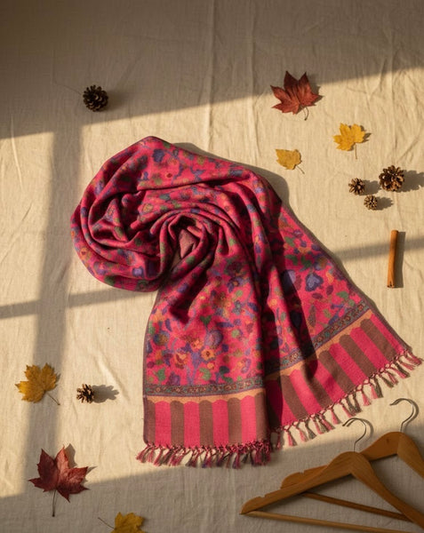 Fuchsia Bloom Paisley Stole
