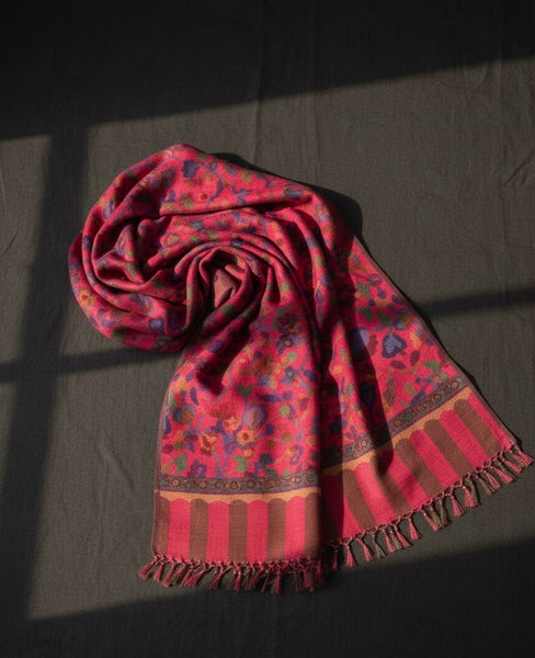 Fuchsia Bloom Paisley Stole