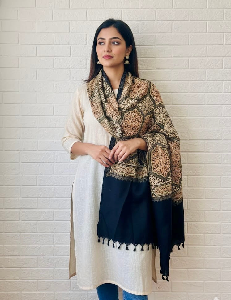 Midnight Heritage Embroidered Stole