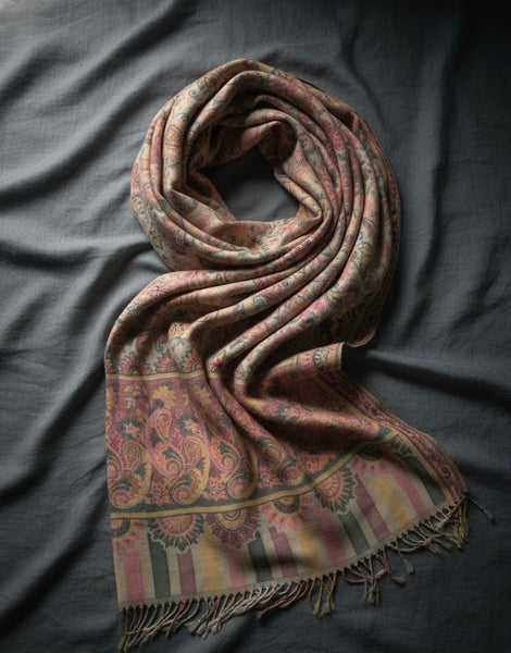 Blush Paisley Handwoven Stole