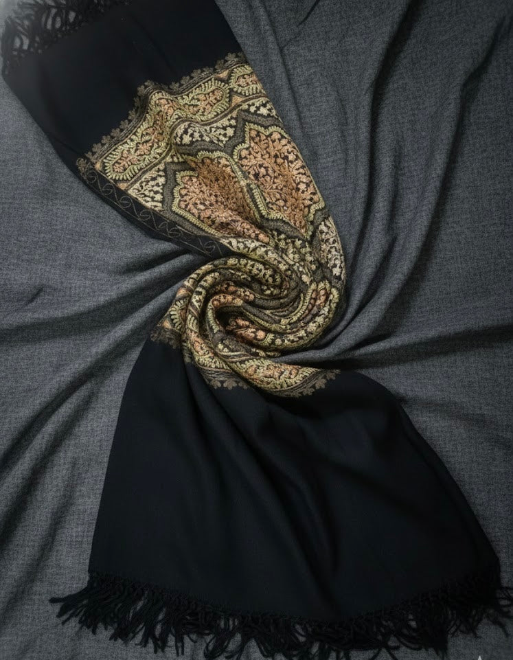 Midnight Heritage Embroidered Stole