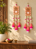 Shubh Labh Wall Hanging with Tassels – Peach & Pink
