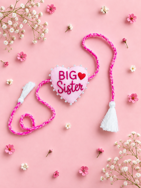 Big Sister Hand Embroidered Rakhi with Tassel