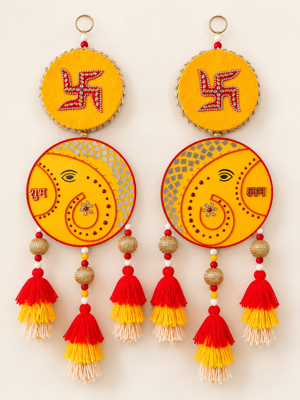 Shubh Labh Swastik Wall Hanging – Handcrafted Festive Door Décor