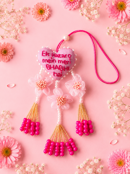 Ek Hazaaro Mein Meri Bhabhi Hai – Handcrafted Floral Lumba Rakhi
