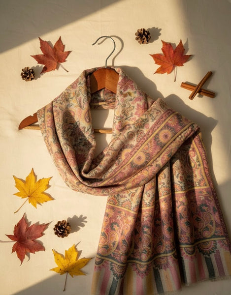 Blush Paisley Handwoven Stole