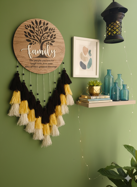 Family Tree Wall Hanging with Tassles