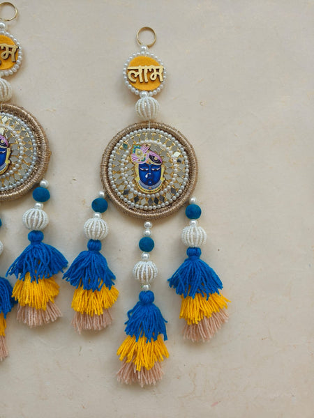 Shubh Labh Srinathji Wall Hanging with Tassels