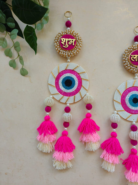 Shubh Labh Evil Eye Wall Hanging with Tassels