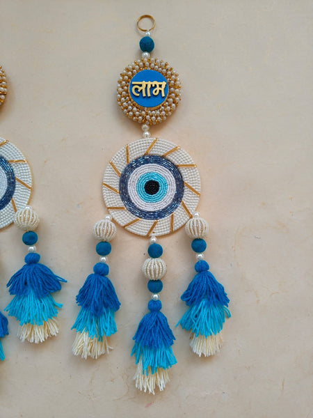 Shubh Labh Evil Eye Wall Hanging with Tassels