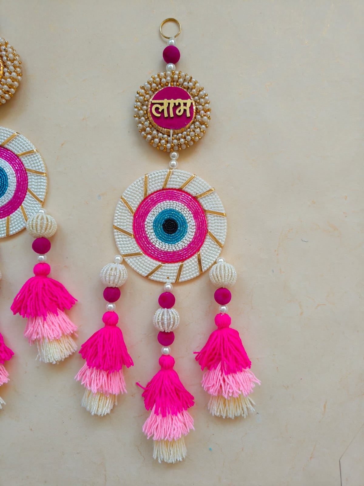 Shubh Labh Evil Eye Wall Hanging with Tassels