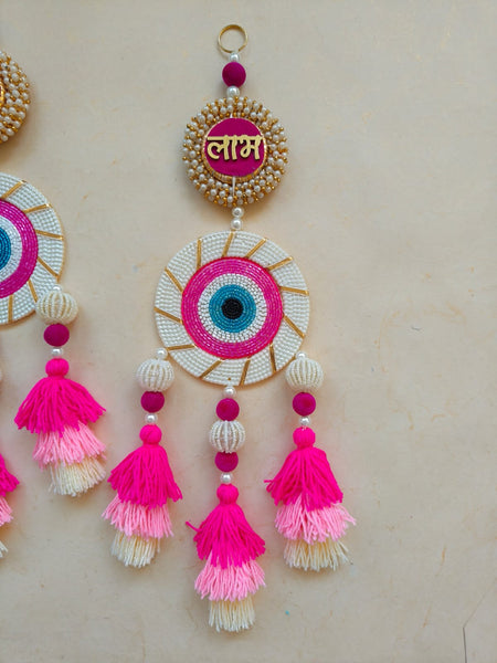 Shubh Labh Evil Eye Wall Hanging with Tassels