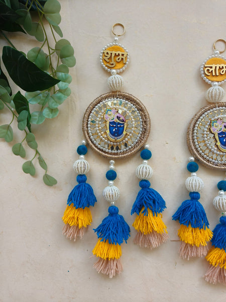 Shubh Labh Srinathji Wall Hanging with Tassels